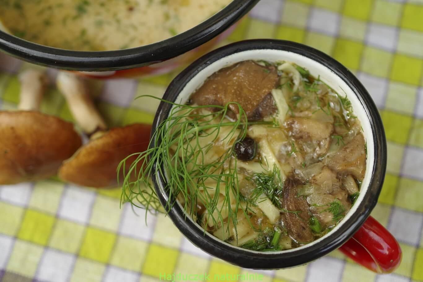 zupa ze świeżych grzybów