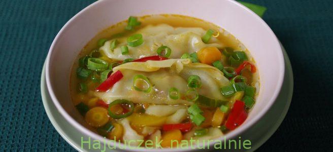 bulion warzywny z pierożkami gyoza