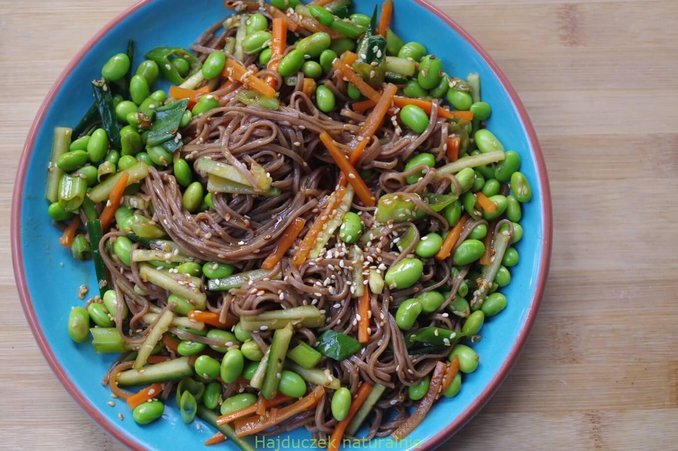 makaron soba z edamame