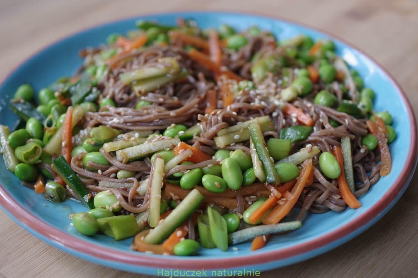 makaron soba z edamame
